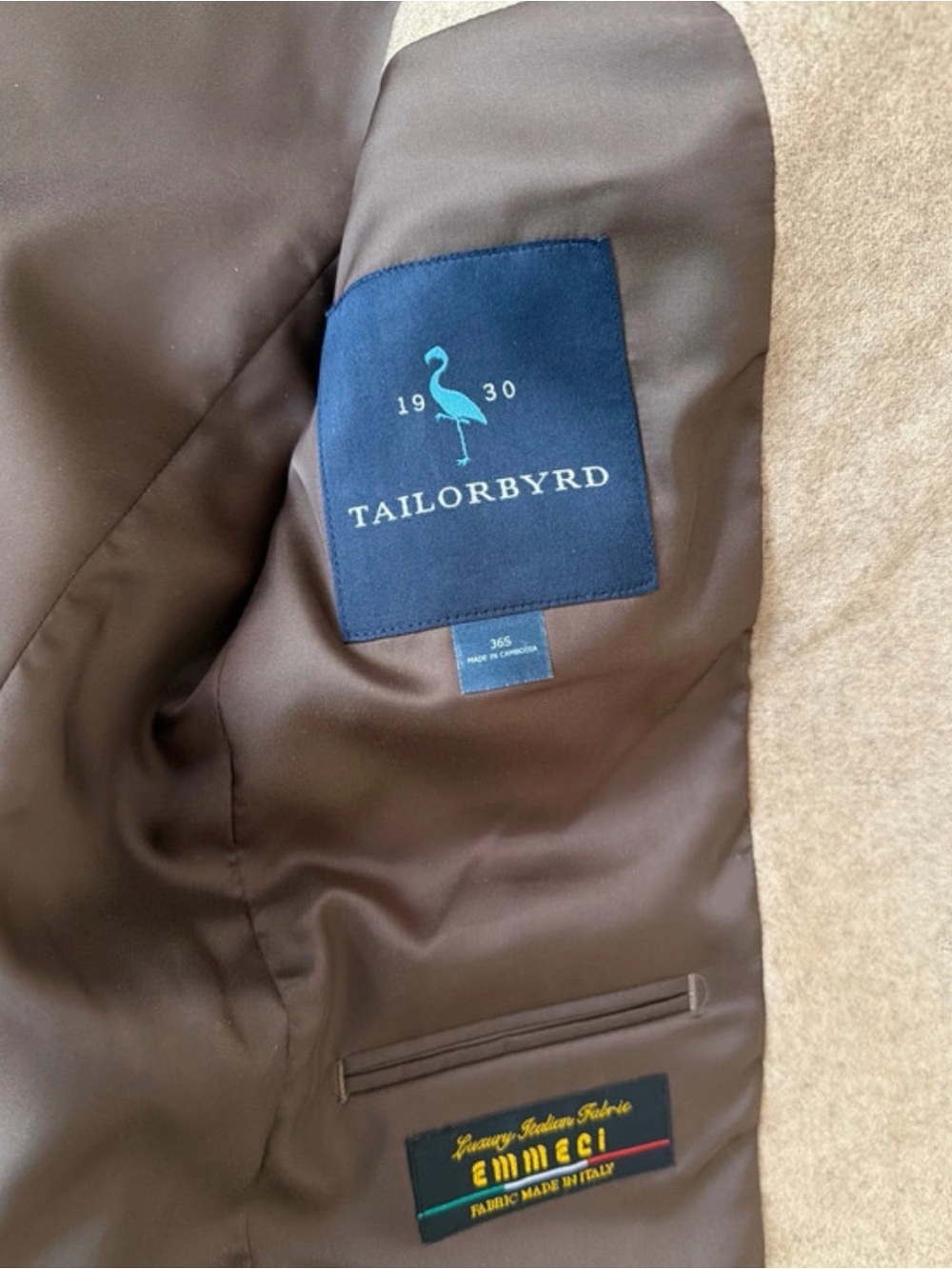 Tailorbyrd Camel/Tan Wool-Blend Two-Button Sport Coat - Picture 3 of 6